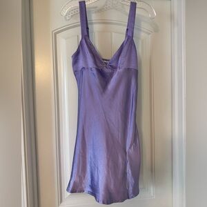 Princess Polly Lilac Satin Mini Dress - Size 4
